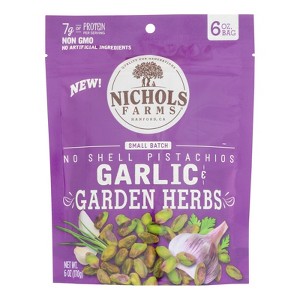 Nichols Farms Pistachio No Shell Garlic Herbs - Case of 15 -6 oz - 1 of 1