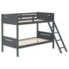 NicBex Twin Over Twin Bunk Bed with Safety Guardrails,Loft Bed with Built-in Ladder for Bedroom,Convertible Bunkbeds,Black/Brown/White/Gray - 3 of 4
