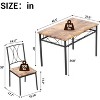 Dining Table Set for 4, Dining Room Table Set with 4 Cozy Chairs, Small Kitchen Table Set, 5-Piece Farmhouse Rectangular Dining Room Table Set - 2 of 4