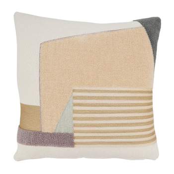 Saro Lifestyle Refined Geometric Zen Poly Filled Throw Pillow, Multicolored, 18"x18"