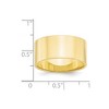Black Bow Jewelry 10mm 10K White or Yellow Gold Lightweight Flat Standard Fit Band - 4 of 4