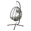 Coolbibila-Egg Chair With Stand, Swing Chair Patio With Cushions, Wicker Hanging Egg Chair, Hanging Basket Chair With Stand - 3 of 4