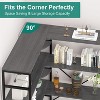 ODK Industrial Corner Bookshelf, 5-Tier L-Shaped Bookcase with Shelves, Heavy Duty Wooden Storage Display Shelf, Large Shelving Unit for Home Office - 4 of 4