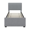 VYNXARIA Gray Twin Size Velvet - Upholstered Platform Bed with Trundle and Adjustable Button - Tufted Headboard, Box Spring Not Needed - 4 of 4