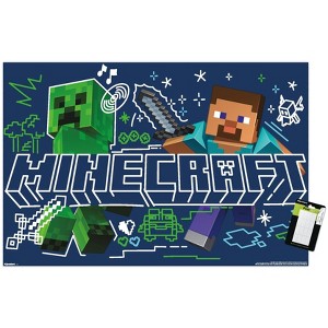 Trends International Minecraft: Doodle - Steve & Creeper Variant Unframed Wall Poster Prints - 1 of 4
