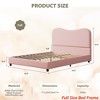 Twin/Full/Queen Size Bed Frame for Kids w/ Velvet Upholstered Headboard, Cute Low Profile Platform Bed for Girls and Boys - 2 of 4