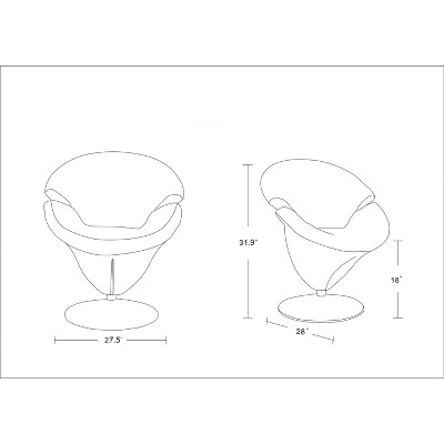 White Velvet Swivel Barrel Chair with Metal Base