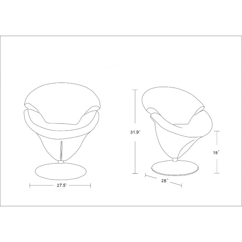 Set of 2 Tulip Velvet Swivel Accent Chairs - Manhattan Comfort, 4 of 10