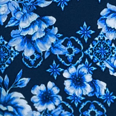 deep sea navy mosaic floral