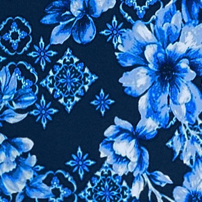 deep sea navy mosaic floral