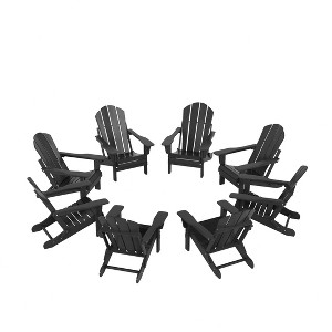 WestinTrends Malibu  HDPE Outdoor Folding Poly Adirondack Chair (Set of 8) - 1 of 4