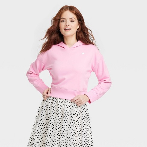 Women's Hooded Love Sweatshirt - A New Day™ Pink S : Target