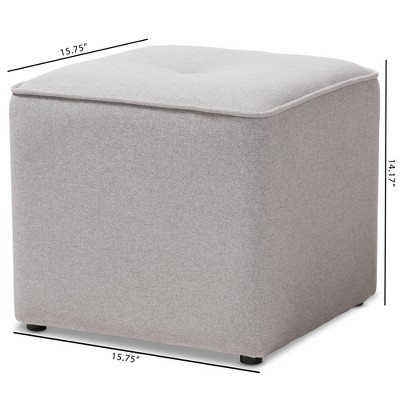 Corinne Light Gray Tufted Fabric Upholstered Ottoman