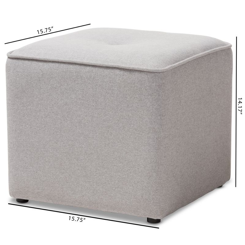 Corinne Modern and Contemporary Fabric Upholstered Ottoman - Baxton Studio, 6 of 7