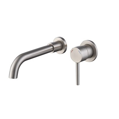 Wall Mount Faucet for Bathroom Sink or Bathtub, Single Handle 2 Holes Brass Rough-in Valve Included
