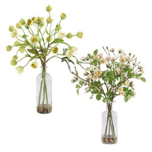 Uttermost Tranquility Lenten Rose Bouquets- Perfect Accent Hellebore with Faux Water, Set of 2 - 1 of 3
