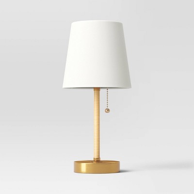 Mini Rattan Wrap Stick Table Lamp Brass - Threshold™