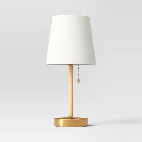 Mini Rattan Wrap Stick Table Lamp Brass - Threshold™ : Target
