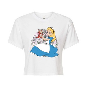 Women's - Disney - Alice In Wonderland Cropped Graphic T-Shirt - 1 of 4