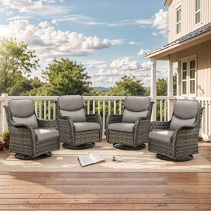 Gymojoy Outdoor Gliders Chairs Side Table with 5-Inch Thick Cushions - 1 of 4