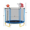 5.5 FT Kids Outdoor and Indoor Trampoline with Playpen, Basketball Hoop and Ball - ModernLuxe - 4 of 4