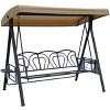 Kozyard 3-Seat Patio Swing – Outdoor Porch Swing Chair with Metal Seat and Back, Comfortable Cushion, and Adjustable Canopy for Backyard or Balcony - 4 of 4