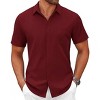 COOFANDY Mens Short Sleeve Button Down Shirts Casual Dress Shirts for Men Summer Untucked Shirts with Pocket - 2 of 4