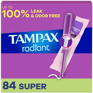 Tampax Radiant Super Absorbency Tampons - Unscented - 1 of 4
