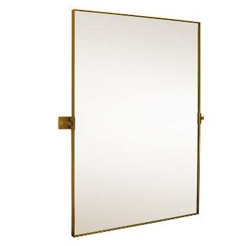 Hamilton Hills Rectangle Mirror with Metal Gold Frame