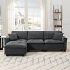 100"W Modern L-Shaped Sectional Sofa, 4 Seat Suede Velvet Couch Set with Free Pillows and Ottoman - ModernLuxe - 2 of 4