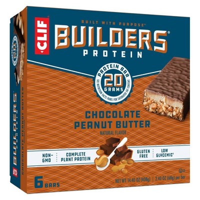 CLIF Bar Builders Protein Bars - Chocolate Peanut Butter - 20g Protein - 6ct