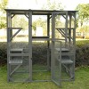 LAOTIES Large Outdoor Wooden Catio,Waterproof Cat Enclosure With Sleeping Areas And Platforms (71" L x 38" W x 70" H) - 2 of 4