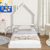 Nicbex Twin Toddler Floor Bed with House-Shaped Headboard,Montessori Floor Bed with Handrails,Sturdy Wood Playhouse Montessori Bed for Kids - 2 of 4
