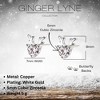 CZ Reindeer Christmas Earrings for Women White Gold Plated Stud by Ginger Lyne - 4 of 4