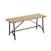 Olivia & May Industrial Knotted Wood Bench Beige: Metal Frame, Entryway and Bedroom Furniture - 3 of 3