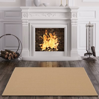 Ebern Designs Aahir Machine Woven Finish Wool Natural Rug