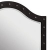 Royal Hampton Dresser Vanity Mirror, Crystal Tufted Black Velvet Upholstered Arched Frame - 3 of 4