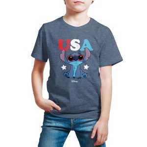 Boys' - Lilo and Stitch - Stitch USA Sunglasses Short Sleeve Graphic T-Shirt - 1 of 4