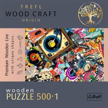 Trefl In the World of Music Wooden Jigsaw Puzzle - 501pc: Creative Thinking, Collage Theme, for Ages 12+