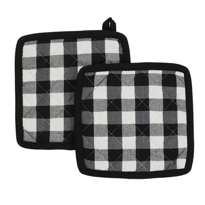 Annie Buffalo Check Black Pot Holder Set of 2 8x8 VHC Brands