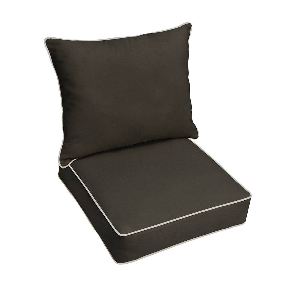 Photos - Pillow Sunbrella 2pc Canvas Outdoor Deep Seat  and Cushion Set Black