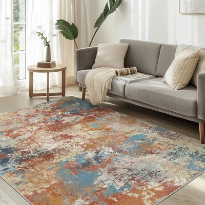 Abynow Geometric Modern Loomed Machine Washable Area Rug