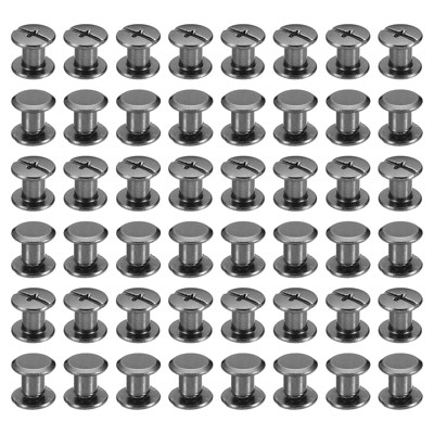 Unique Bargains Rust Proof Leather Belt Scrapbook Binding Accessories M5 Chicago Screws 50 Sets