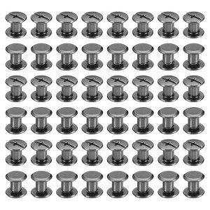 Unique Bargains Rust Proof Leather Belt Scrapbook Binding Accessories M5 Chicago Screws 50 Sets - 1 of 4