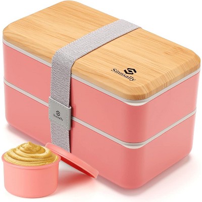 Bento Box Adult Lunch Box with Compartments for Women & Men,(47oz)Stackable Bento Lunchbox,Rectangle Lunchable Food Container