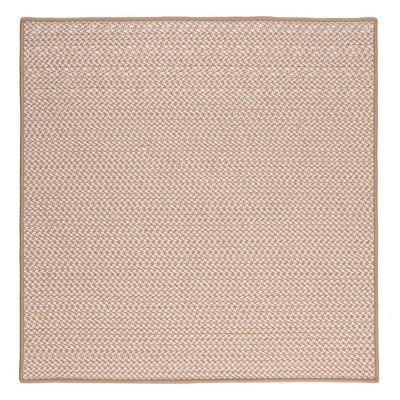 Colonial Mills Outdoor Houndstooth Tweed Braided Rug, Cuban Sand 6' square, Square Shape
