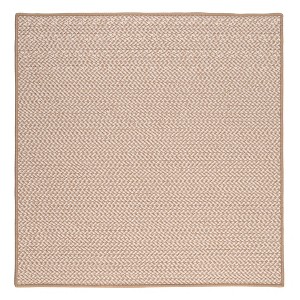 Colonial Mills Outdoor Houndstooth Tweed Braided Rug, Cuban Sand 4' square, Square Shape - 1 of 1