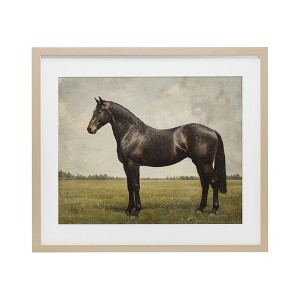 Stupell Industries Espresso Horse Portrait Framed Print Under Glass Art - 1 of 4
