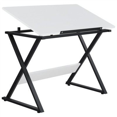 Yaheetech Adjustable Drafting Drawing Craft Table Black