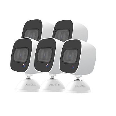 Ask OLA! 2-Way Voice Command Smart Security Camera, WiFi HD Surveillance, Motion Detection & Night Vision, Home & Office Monitoring 5 Pack